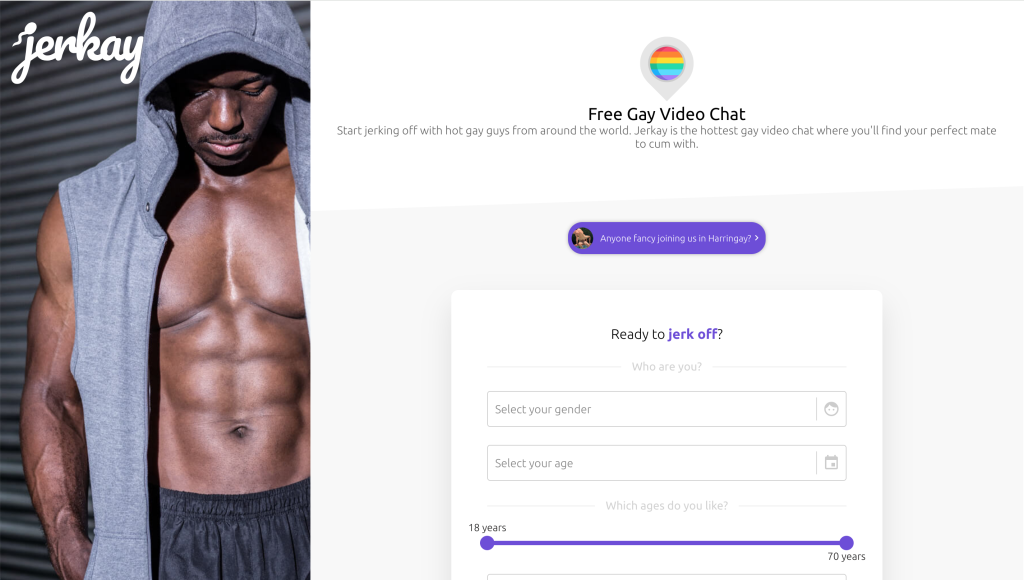 Gay webcam site screenshot